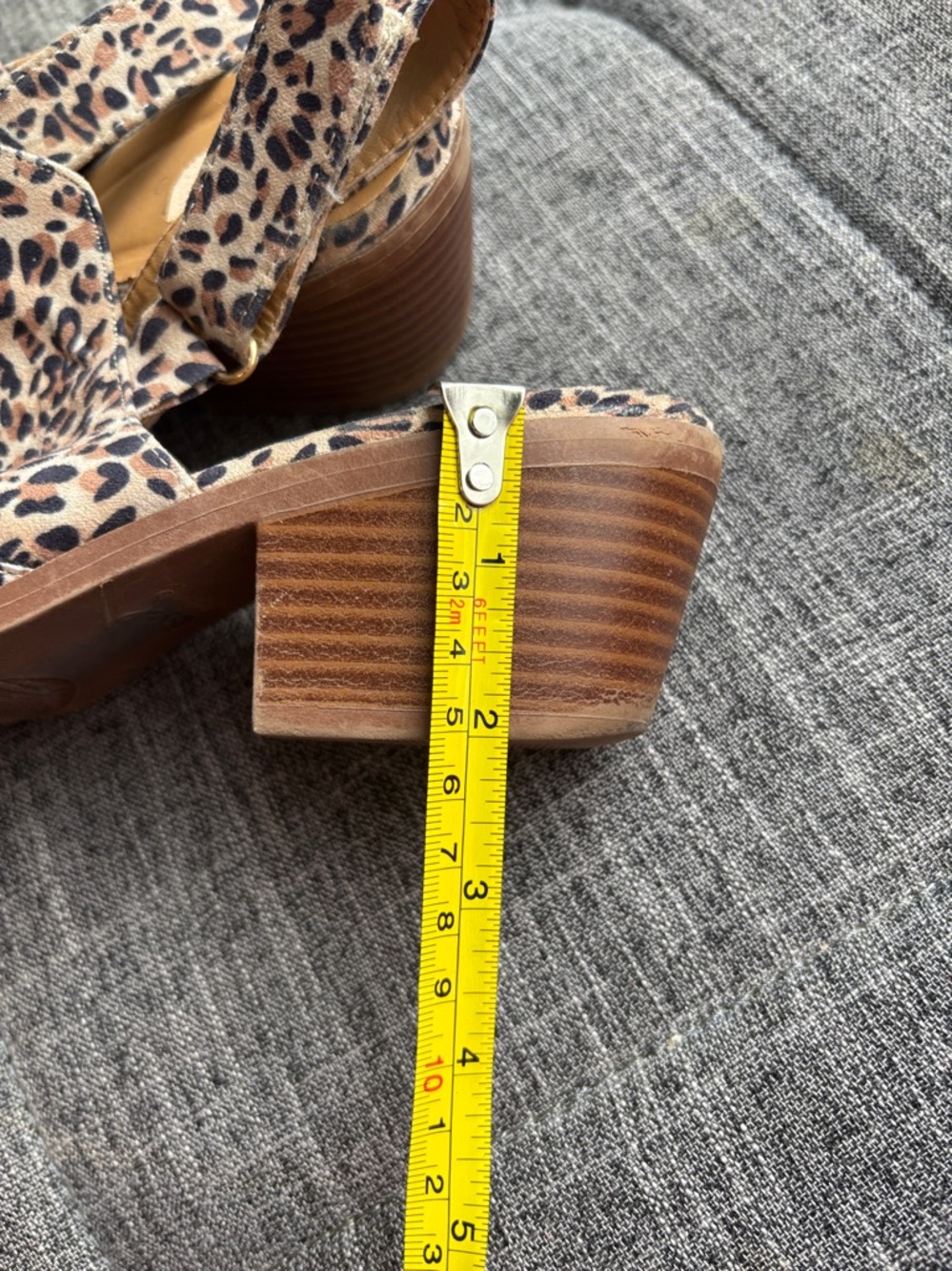 Leopard Print Slingback Mules - Beige/Black - Picture 3 of 6